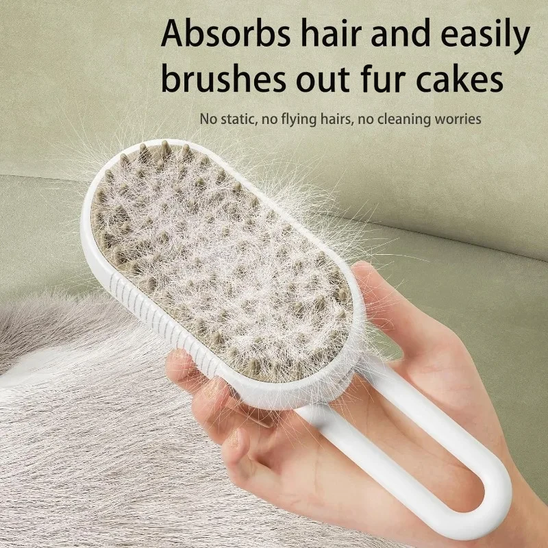 3-in-1 Steamy Pet Brush – Groomer, Detangler & Massager