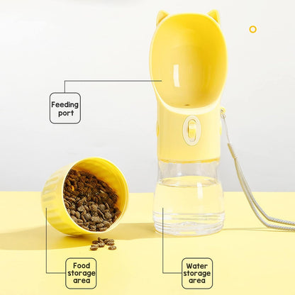 2 in 1 Portable Dog Water Bottle + Food Cup