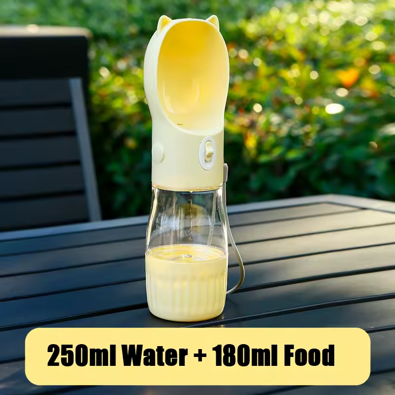 2 in 1 Portable Dog Water Bottle + Food Cup