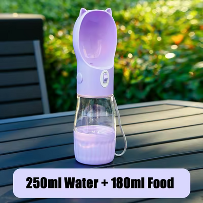 2 in 1 Portable Dog Water Bottle + Food Cup