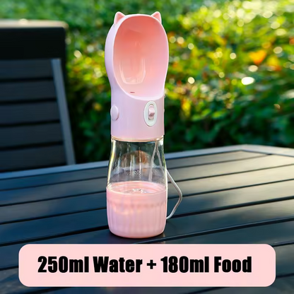 2 in 1 Portable Dog Water Bottle + Food Cup