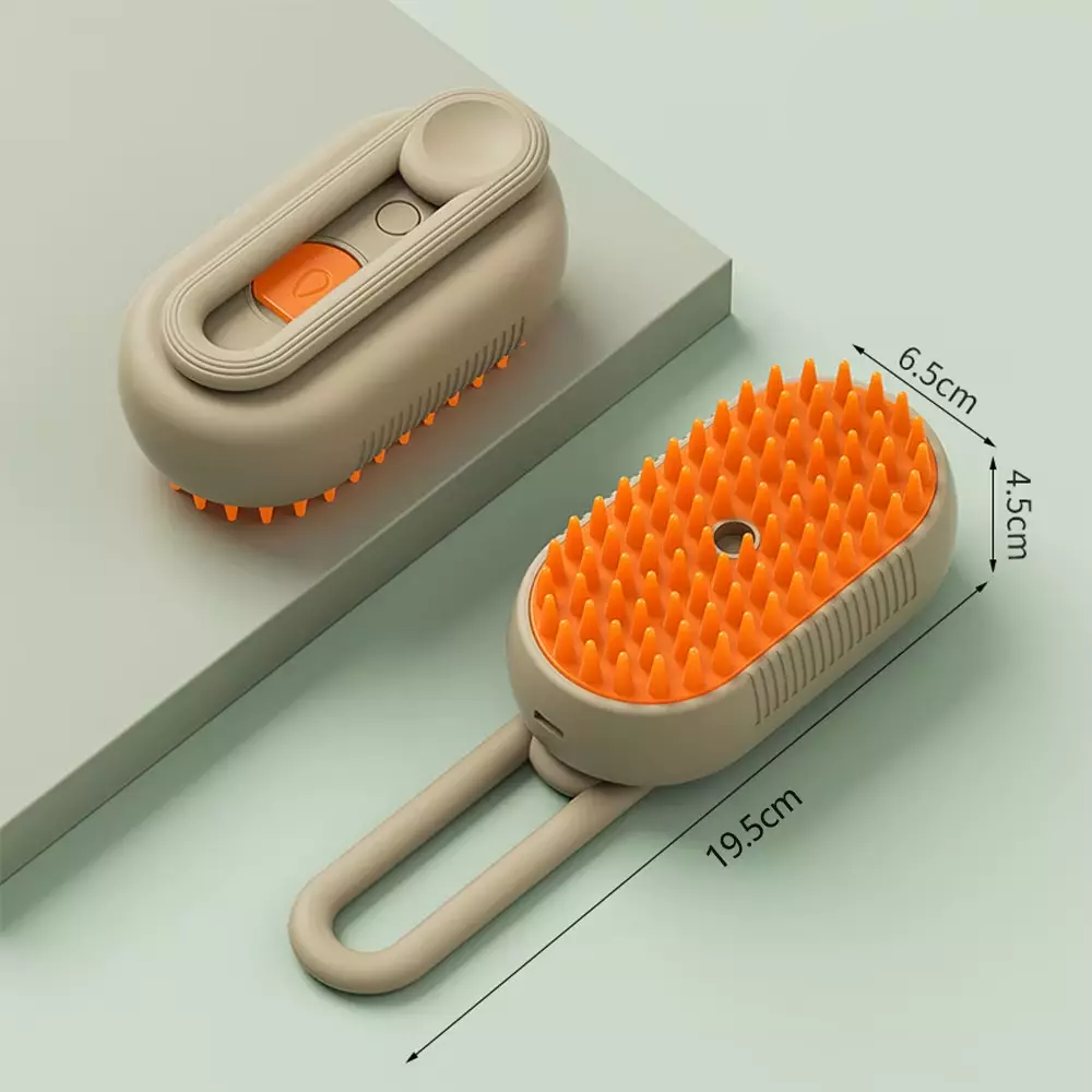 3-in-1 Steamy Pet Brush – Groomer, Detangler & Massager