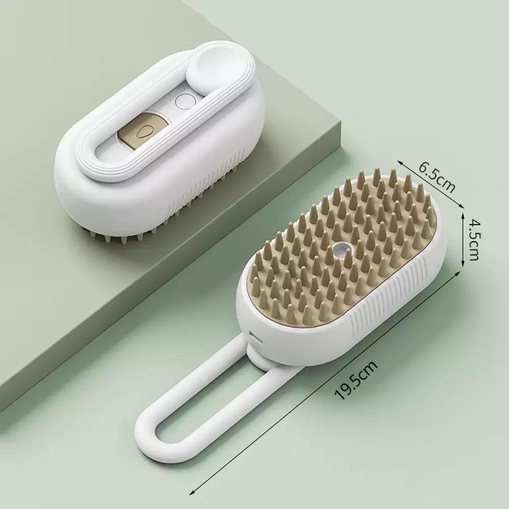 3-in-1 Steamy Pet Brush – Groomer, Detangler & Massager