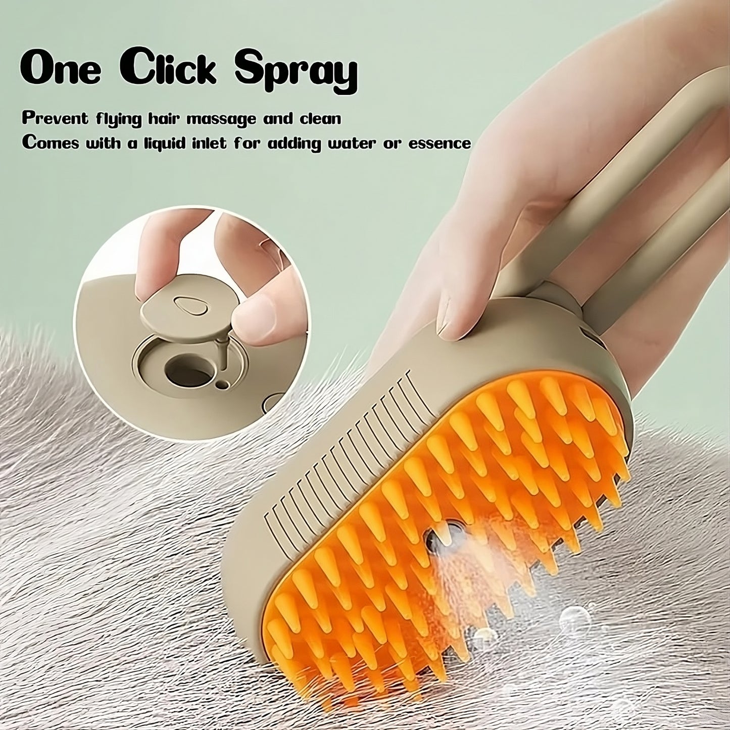 3-in-1 Steamy Pet Brush – Groomer, Detangler & Massager